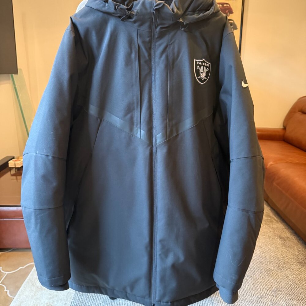 NFL Raiders Nike Onfield Apparel Storm-Fit Zippered Hooded Coat